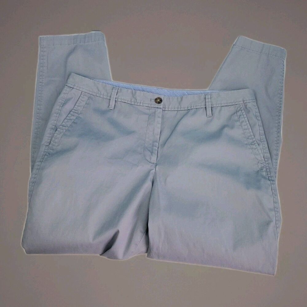 Talbots Womens Gray Girlfriend Chino Pants Sz 12 Flat Front Stretch Casa Pants